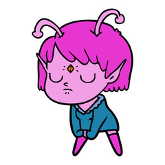cartoon alien girl