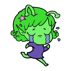 cartoon crying alien girl