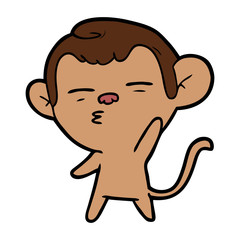 cartoon suspicious monkey