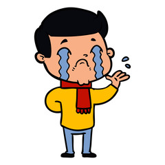 cartoon man crying