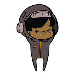 cartoon astronaut woman