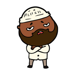 cartoon worried man with beard