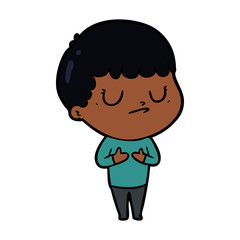 Obraz premium cartoon grumpy boy