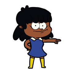 cartoon girl smiling