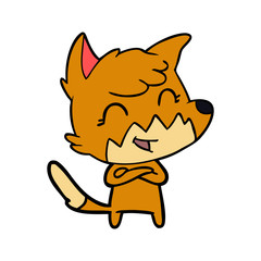 happy cartoon fox