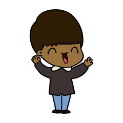 happy cartoon boy