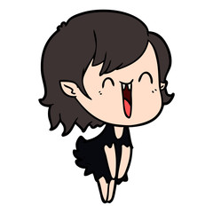 cute cartoon happy vampire girl