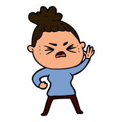 cartoon angry woman