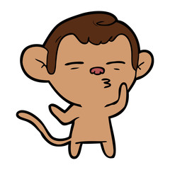 cartoon suspicious monkey