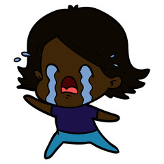 cartoon woman crying