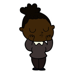 cartoon calm woman