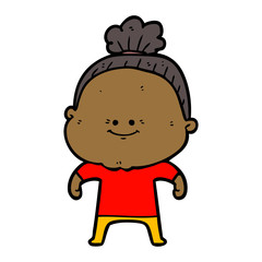 cartoon happy old woman