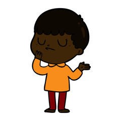 Obraz premium cartoon grumpy boy