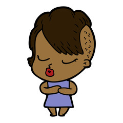 cartoon pretty hipster girl