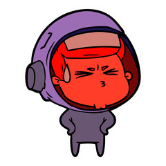 cartoon stressed astronaut