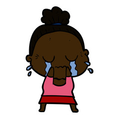 cartoon crying old lady