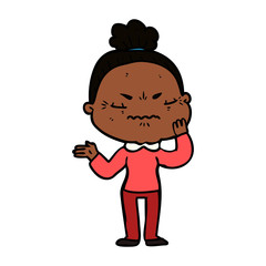 cartoon annoyed old lady