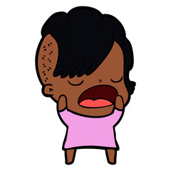 cartoon cool hipster girl talking