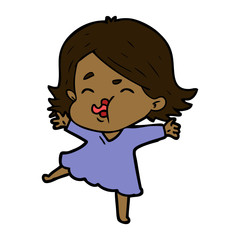 cartoon girl pulling face