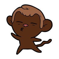 cartoon suspicious monkey