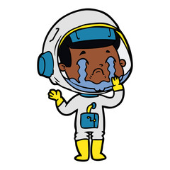 Obraz premium cartoon crying astronaut