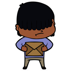 Obraz premium cartoon boy with untidy hair