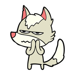 cartoon annoyed wolf