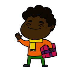 cartoon friendly man