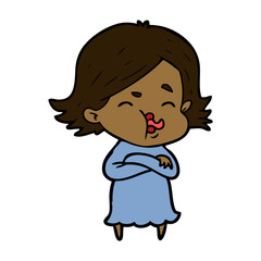 cartoon girl pulling face