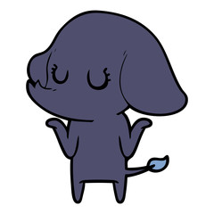 cute elephant shrugging shoulders