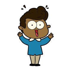 cartoon excited man