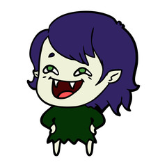 cartoon laughing vampire girl