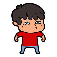 Obraz premium cartoon curious man