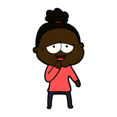 cartoon happy old lady