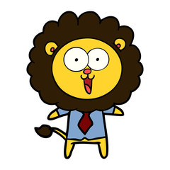 happy cartoon lion