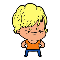 cartoon frustrated woman