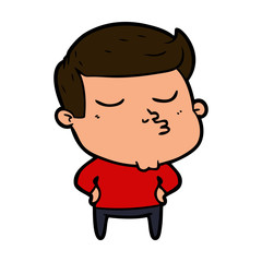 cartoon model guy pouting