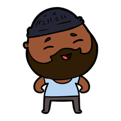 Obraz premium cartoon happy bearded man