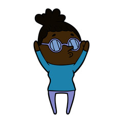 cartoon woman wearing glasses