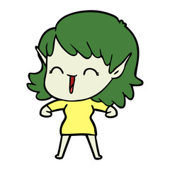 cartoon elf girl