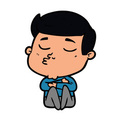 cartoon model guy pouting