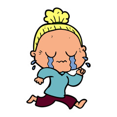 cartoon crying old lady