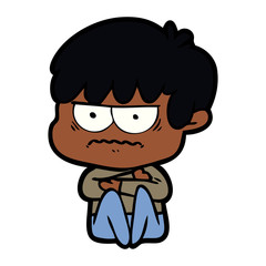 annoyed cartoon boy
