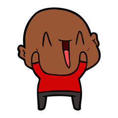 happy cartoon bald man