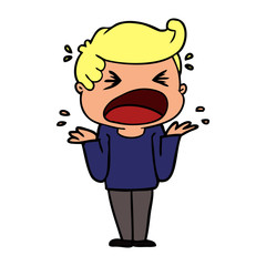 Fototapeta premium cartoon shouting man