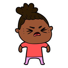 Obraz premium cartoon angry woman