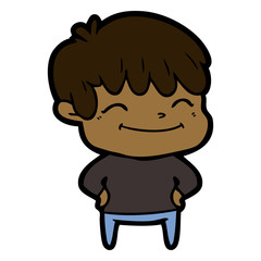 happy cartoon boy