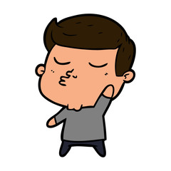 cartoon model guy pouting