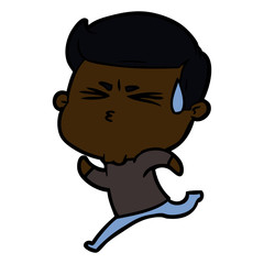 cartoon man sweating