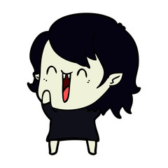 cute cartoon happy vampire girl